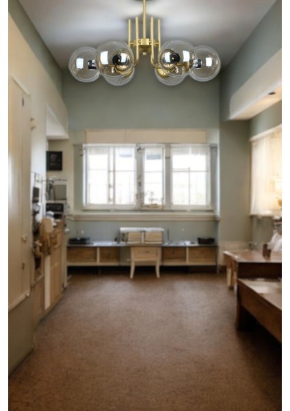 Tanya Modern Tasarım Mutfak - Salon - Yatak Odası - Tavan Eskitme Renk Bal Camlı 6 Lı Avize indirimleri