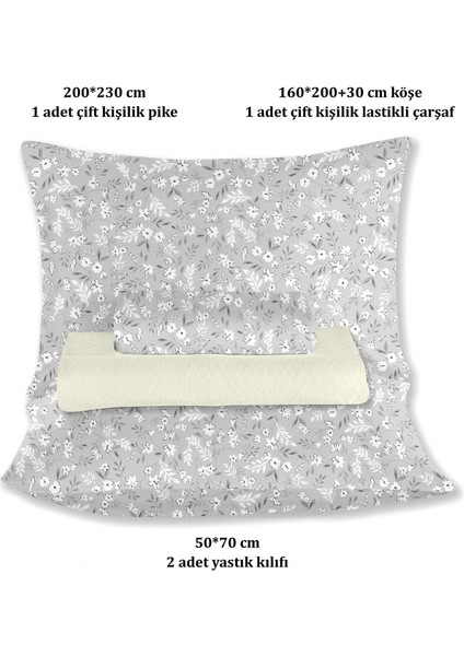 Pamuk Doria Krem Çift Kişilik Pike Takımı 200 x 230 cm indirimleri