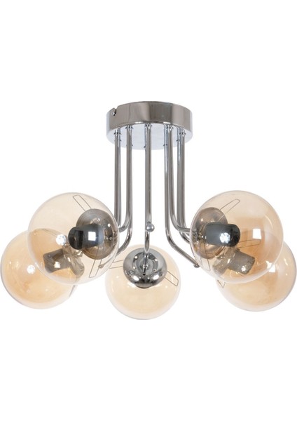 Daisy Modern Renk Globe Camlı Salon - Mutfak - Yatak Odası 5 Li Avize