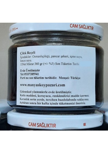 Doğal Ev Yapımı Katkısız Çilek Reçeli 350 gr fiyatları