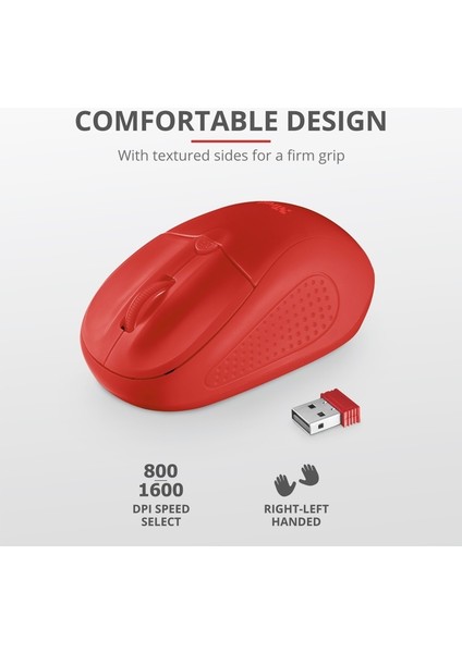 Primo 20787 Kablosuz Kırmızı Mouse (210098005)