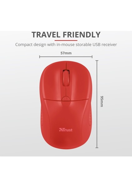 Primo 20787 Kablosuz Kırmızı Mouse (210098005)