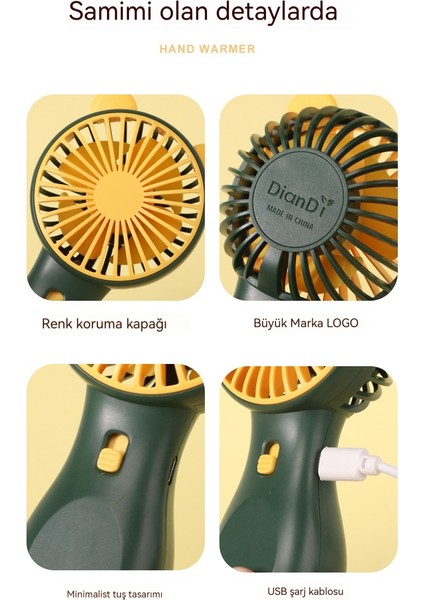 Mkjınmeı Şarj Edilebilir Mini Fan Taşınabilir Masaüstü Fanı (Yurt Dışından)