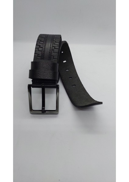 Manda Derisi Desenli Siyah Çelik Tokalı Erkek Kot Pantalon Kanvas Kemer 4.5 cm fırsatları