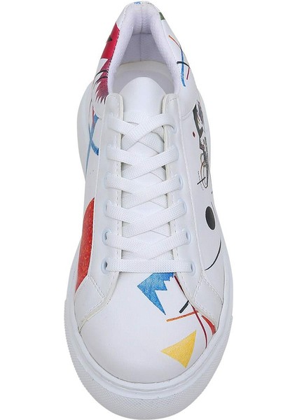Kadın Vegan Deri Beyaz Sneakers - Crash Of Neuron Tasarım indirimleri