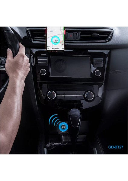 Go Des GD-BT27 Spiral Kablo Tasarımlı Aux Bluetooth Adaptör V5.1 Siyah