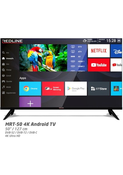Grt-50 50" 127 Ekran Uydu Alıcılı 4K Ultra HD LED Google TV