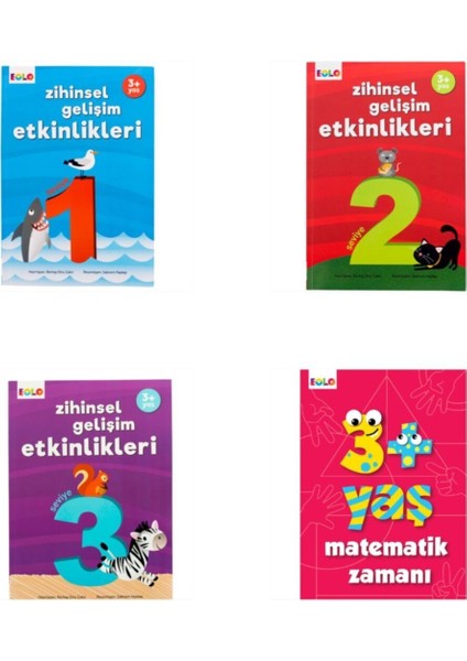 Yayınları 3+ Yaş Zihinsel Gelişim Etkinlikleri ve Matematik Zamanı (4 Kitap)