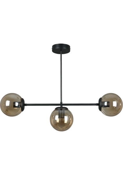 Neron Özel Tasarım Esiyah Renk Globe Bal Camlı Salon - Mutfak - Yatak Odası 3'lü Avize fiyatları