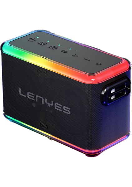 S834 Rgb LED Işıklı Bluetooth Speaker Hoparlör ve Karaoke Bluetooth Mikrofon Siyah