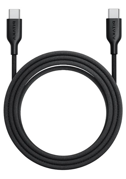 Flex Braided Örgülü Tasarımlı Type-C To Type-C Pd Data ve Şarj Kablosu 60W 1.2m Siyah