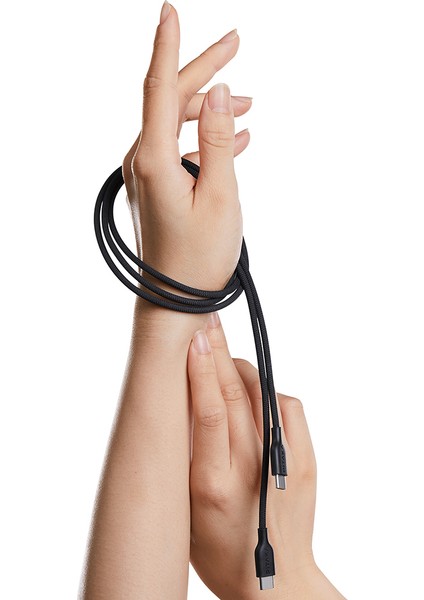 Flex Braided Örgülü Tasarımlı Type-C To Type-C Pd Data ve Şarj Kablosu 60W 1.2m Siyah fırsatları