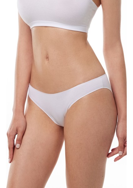 Kadın Beyaz 2 Li Paket Modal Düşük Bel Slip Külot 183