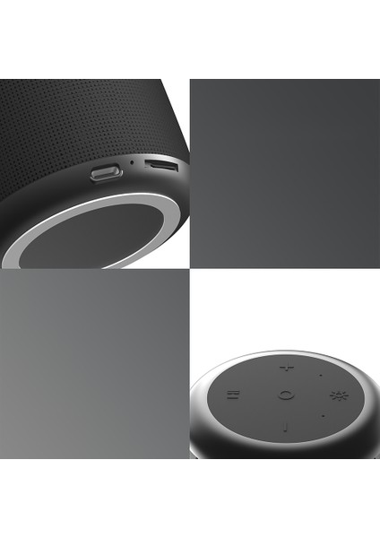 S217 Rgb Işıklı Karaoke Mikrofonlu Bluetooth Speaker Hoparlör V5.3 Siyah