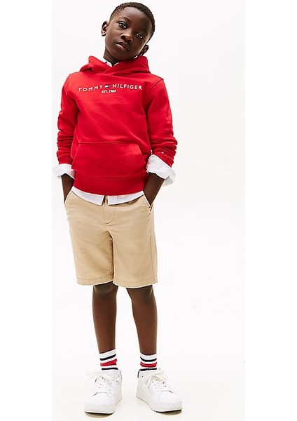 Erkek Çocuk Th Kapüşonlu Sweatshirt - Kırmızı