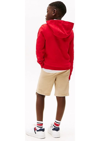 Erkek Çocuk Th Kapüşonlu Sweatshirt - Kırmızı