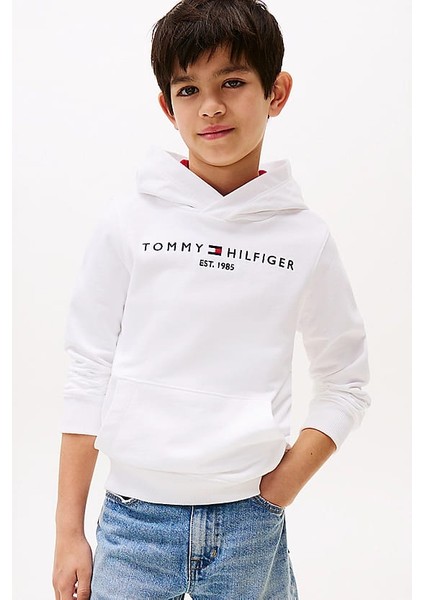 Erkek Çocuk Th Kapüşonlu Sweatshirt - Beyaz