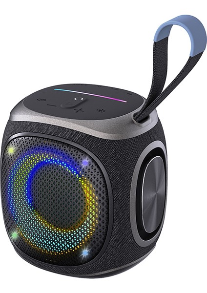 S864 Rgb Işıklı Taşınabilir Tws Bluetooth Speaker Hoparlör V5.3 Siyah