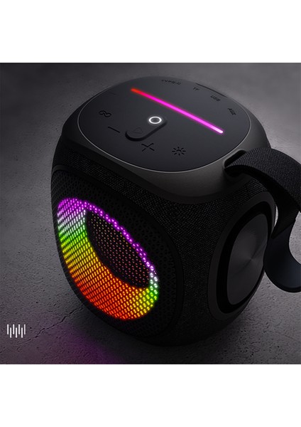 S864 Rgb Işıklı Taşınabilir Tws Bluetooth Speaker Hoparlör V5.3 Siyah