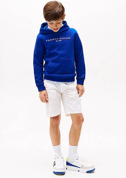 Erkek Çocuk Th Kapüşonlu Sweatshirt - Mavi