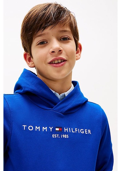 Erkek Çocuk Th Kapüşonlu Sweatshirt - Mavi