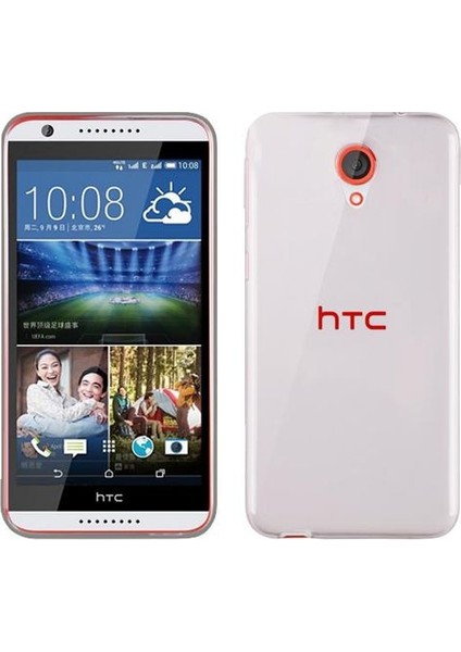 Htc Desire 820 Mini Kılıf Soft Silikon Şeffaf-Siyah Arka Kapak