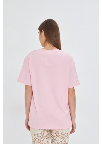 Strawberry Fields Forever Baskılı %100 Pamuk Kadın Oversize Siyah Tişört