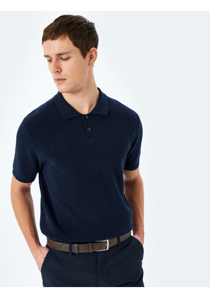 Pamuklu Basic Polo V Yaka Kısa Kollu Triko Tişört