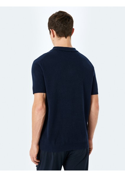 Pamuklu Basic Polo V Yaka Kısa Kollu Triko Tişört fırsatları