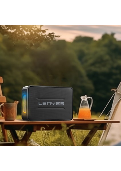 S859 Rgb Işıklı Çift Mikrofonlu Tws Bluetooth Speaker Hoparlör V5.3 Siyah
