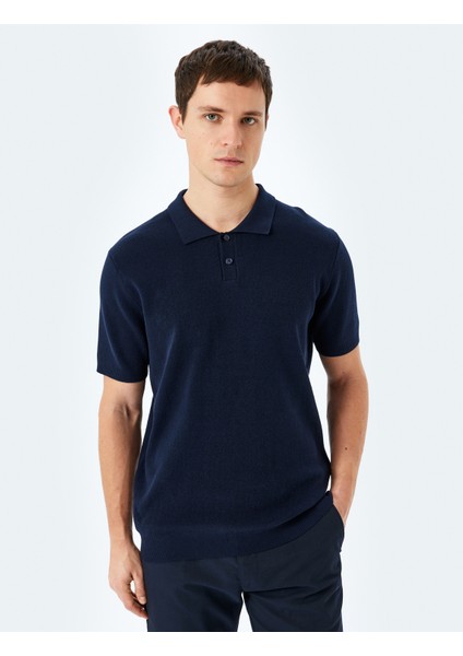 Pamuklu Basic Polo V Yaka Kısa Kollu Triko Tişört