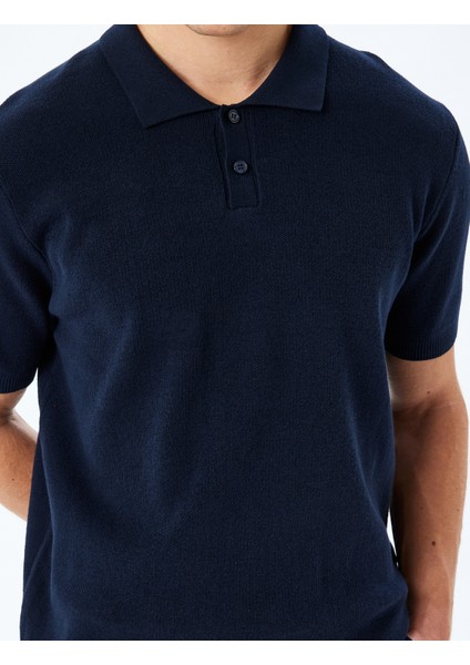 Pamuklu Basic Polo V Yaka Kısa Kollu Triko Tişört