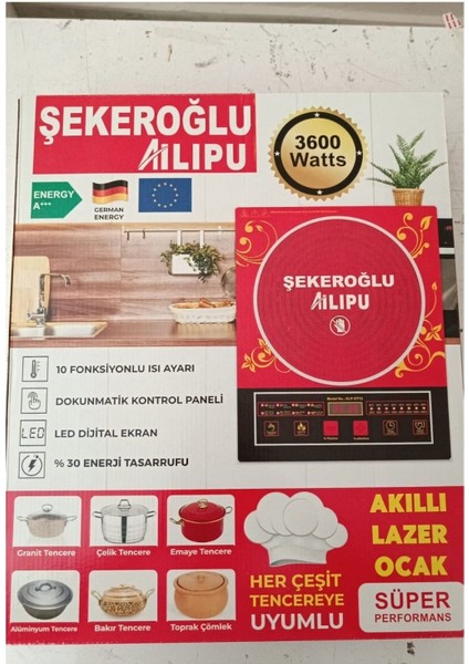 Şekeroğlu Ailipu Bütün Tencereleri Kabul Eden Elektrikli Ocak 3600 Watt