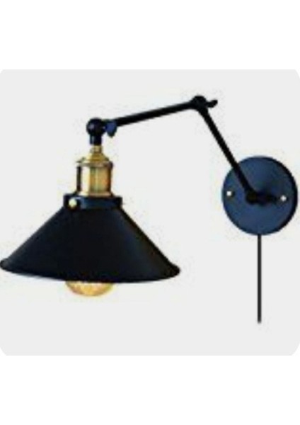 Retro Fişli Kablolu Anahtarlı Akorbatik Aplik Okuma Lambası Gece Lambası Yatak Başı