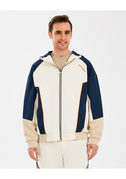 M Diagonel Lw Fleece Fullzip Hoodie Sweatshirt Erkek Off White Sweatshirt S2510027-102