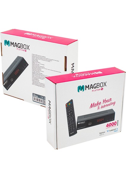 Magbox Pluton S Yeni Model Kasalı Full Hd Uydu Alıcısı Tkgsli (Scart+Hd) HDMI Kablo Dahil (4172)