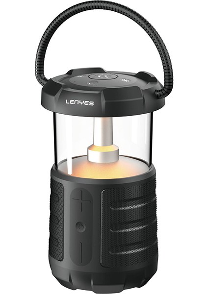 S230 Kamp Gece Lambalı Bluetooth Speaker Hoparlör V5.3 Siyah
