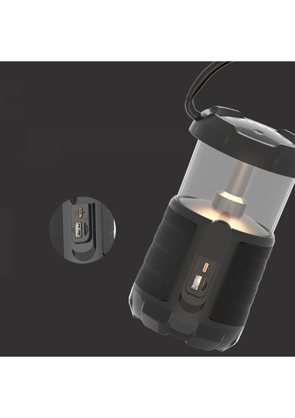 S230 Kamp Gece Lambalı Bluetooth Speaker Hoparlör V5.3 Siyah