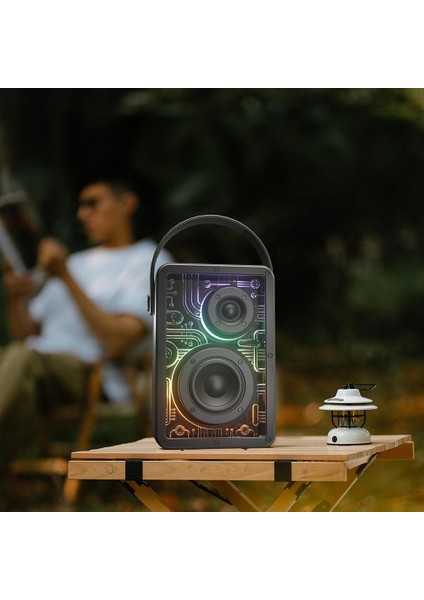 S860 Rgb Işıklı Taşınabilir Bluetooth Speaker Hoparlör V5.3 Siyah