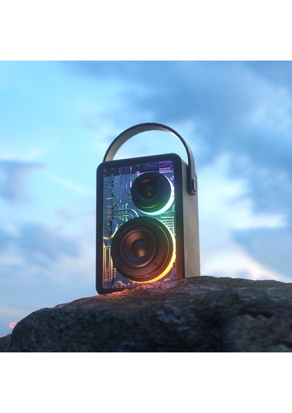 S860 Rgb Işıklı Taşınabilir Bluetooth Speaker Hoparlör V5.3 Siyah
