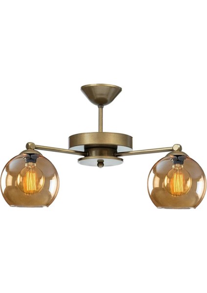 Topaç Modern Eskitme Renk Gövde Balcam Salon - Mutfak - Yatak Odası 2 Li Avize fiyatları