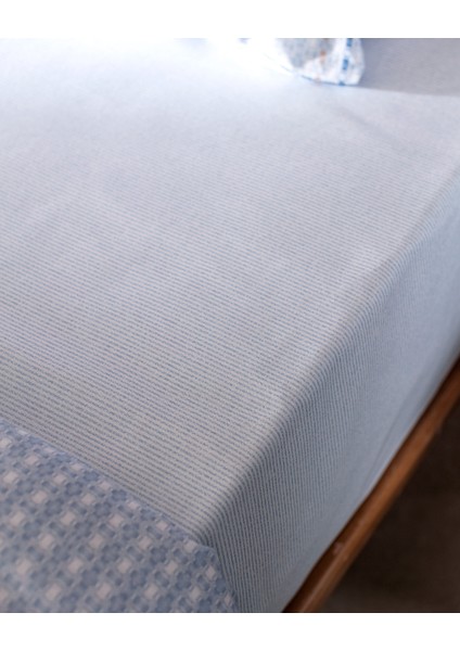Klaw King Size %100 Pamuk Ranforce Baskılı Nevresim Takımı - Mavi