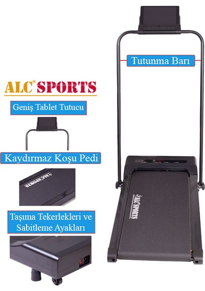 Sports Uzaktan Kumandalı Yürüme ve Koşu Bandı ALC-TM36013-1