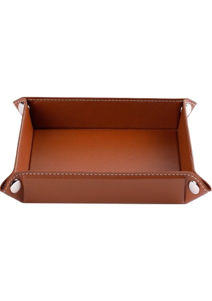 Masaüstü Organizer Düzenleyici Deri Dekoratif Sepet Kare Desktop Organizer Rainbow Vegan 16,5X16,5 cm fiyatları