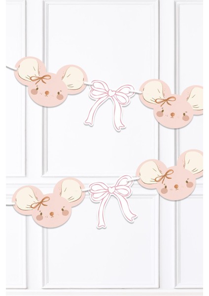 Pembe Fare Banner Duvar Süsü