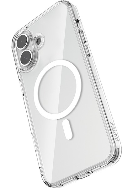 iPhone 16 Plus Kılıf Magsafe Şarj Özellikli Raptic Crystal Magsafe Serisi Şeffaf Kapak
