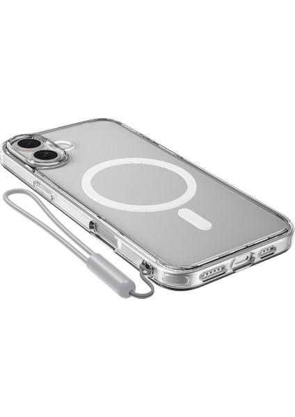 iPhone 16 Plus Kılıf Magsafe Şarj Özellikli Raptic Crystal Magsafe Serisi Şeffaf Kapak