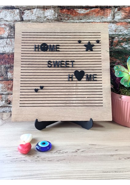 Rustik Ahşap Mesaj Panosu Yazı Tahtası &148 Türkçe Karakterli Harf Seti fiyatları