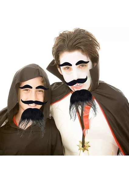 Siyah Renk Kendinden Yapışkanlı Takma Sakal Bıyık ve Kaş Seti (4172) fiyatları