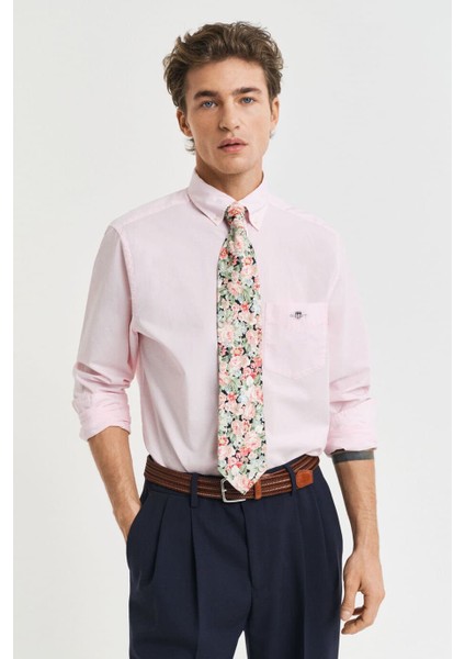 Erkek Regular Fit Klasik Poplin Gömlek - Açık Pembe